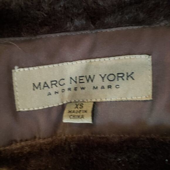 Andrew Marc Jacket Women XS Brown Anorak w/ Faux Fur Water Resistant Long Length - Picture 11 of 15